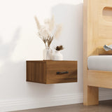 Wall-mounted Bedside Cabinets 2 pcs Brown Oak 35x35x20 cm - Side View
