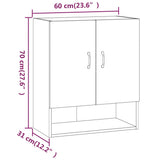 Wall Cabinet Smoked Oak 60x31x70 cm Engineered Wood - Extra Image
