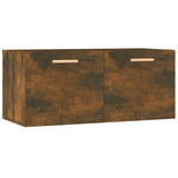 Wall Cabinet Smoked Oak 80x35x36.5 cm Engineered Wood - Front View