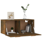 Wall Cabinet Smoked Oak 80x35x36.5 cm Engineered Wood - Top-Down View