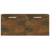 Wall Cabinet Smoked Oak 80x35x36.5 cm Engineered Wood - 45-Degree Angle