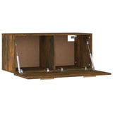 Wall Cabinet Smoked Oak 80x35x36.5 cm Engineered Wood - Low Angle