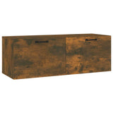 Wall Cabinet Smoked Oak 100x36.5x35 cm Engineered Wood - Front View