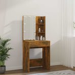 Dressing Table with LED Smoked Oak 60x40x140 cm