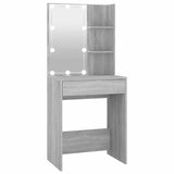 Dressing Table with LED Grey Sonoma 60x40x140 cm - Front View