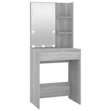 Dressing Table with LED Grey Sonoma 60x40x140 cm - Side View