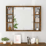 Mirror Cabinet with LED Smoked Oak 76x15x55 cm - 45-Degree Angle