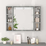 Mirror Cabinet with LED Grey Sonoma 76x15x55 cm - Top-Down View