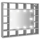 Mirror Cabinet with LED Grey Sonoma 91x15x76.5 cm
