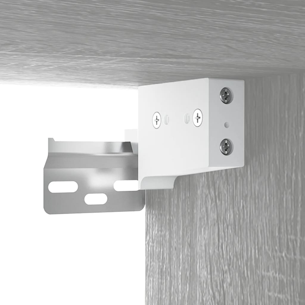 Mirror Cabinet with LED Grey Sonoma 91x15x76.5 cm