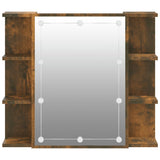 Mirror Cabinet with LED Smoked Oak 70x16.5x60 cm - Low Angle