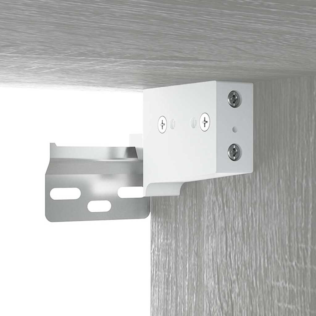 Mirror Cabinet with LED Grey Sonoma 70x16.5x60 cm