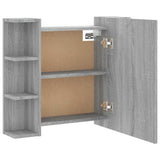 Mirror Cabinet with LED Grey Sonoma 70x16.5x60 cm
