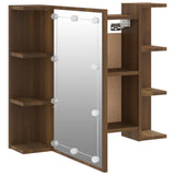 Mirror Cabinet with LED Brown Oak 70x16.5x60 cm - Extra Image