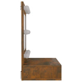 Mirror Cabinet with LED Smoked Oak 60x31.5x62 cm - Rear View