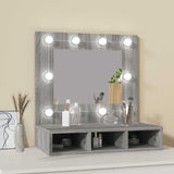 Mirror Cabinet with LED Grey Sonoma 60x31.5x62 cm - Side View