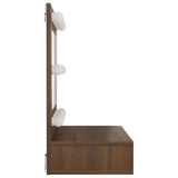 Mirror Cabinet with LED Brown Oak 60x31.5x62 cm - Rear View