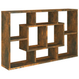 Wall Shelf Smoked Oak 85x16x52.5 cm Engineered Wood - Front View