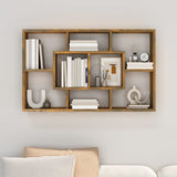 Wall Shelf Smoked Oak 85x16x52.5 cm Engineered Wood - Side View