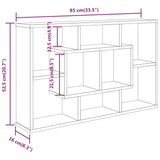 Wall Shelf Smoked Oak 85x16x52.5 cm Engineered Wood - Close-Up Angle