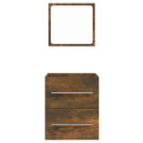Bathroom Cabinet with Mirror Smoked Oak 41x38.5x48 cm - 45-Degree Angle