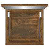 Bathroom Cabinet with Mirror Smoked Oak Engineered Wood - Low Angle