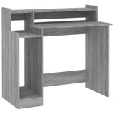 Desk with LED Lights Grey Sonoma 97x45x90 cm Engineered Wood - Side View