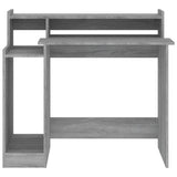 Desk with LED Lights Grey Sonoma 97x45x90 cm Engineered Wood - Low Angle