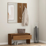 Hallway Furniture Set Brown Oak Engineered Wood - Side View