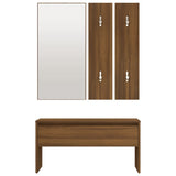 Hallway Furniture Set Brown Oak Engineered Wood - 45-Degree Angle