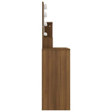 Dressing Table with LED Brown Oak 86.5x35x136 cm - Rear View
