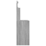 Dressing Table with LED Grey Sonoma 96x40x142 cm - Rear View