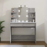 Dressing Table with LED Grey Sonoma 96x40x142 cm