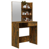 Dressing Table with Mirror Smoked Oak 74.5x40x141 cm - Top-Down View