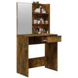 Dressing Table with Mirror Smoked Oak 74.5x40x141 cm - 45-Degree Angle