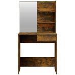 Dressing Table with Mirror Smoked Oak 74.5x40x141 cm