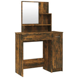 Dressing Table with Mirror Smoked Oak 86.5x35x136 cm - Front View