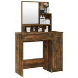 Dressing Table with Mirror Smoked Oak 86.5x35x136 cm - Top-Down View