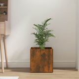 Planter Box Smoked Oak 40x40x40 cm Engineered Wood - Side View