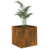 Planter Box Smoked Oak 40x40x40 cm Engineered Wood - Top-Down View