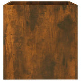 Planter Box Smoked Oak 40x40x40 cm Engineered Wood - Rear View