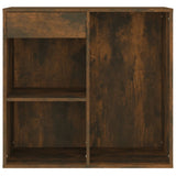 Cosmetic Cabinet Smoked Oak 80x40x75 cm Engineered Wood - Side View