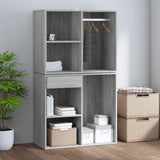 Dressing Cabinet Grey Sonoma 80x40x65 cm Engineered Wood - Rear View