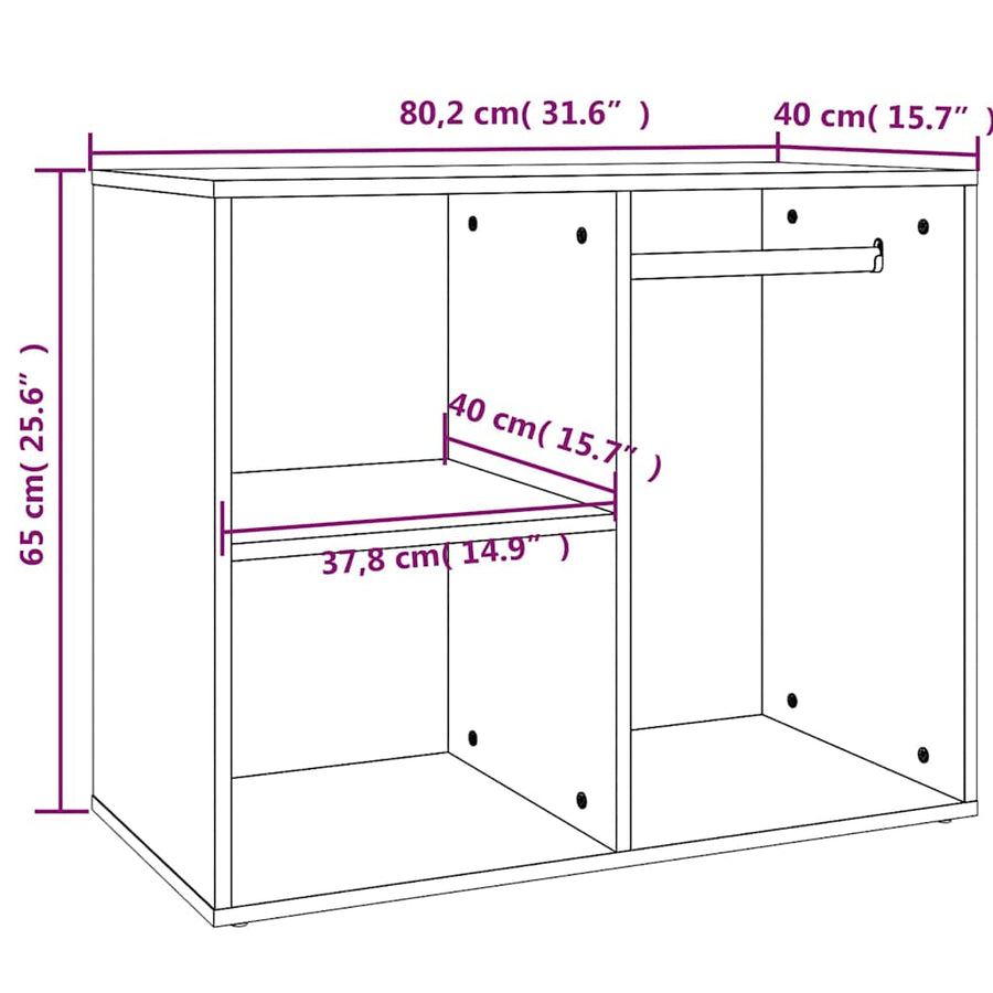 Dressing Cabinet Grey Sonoma 80x40x65 cm Engineered Wood