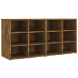 Shoe Cabinets 2 pcs Smoked Oak 52.5x30x50 cm - Front View