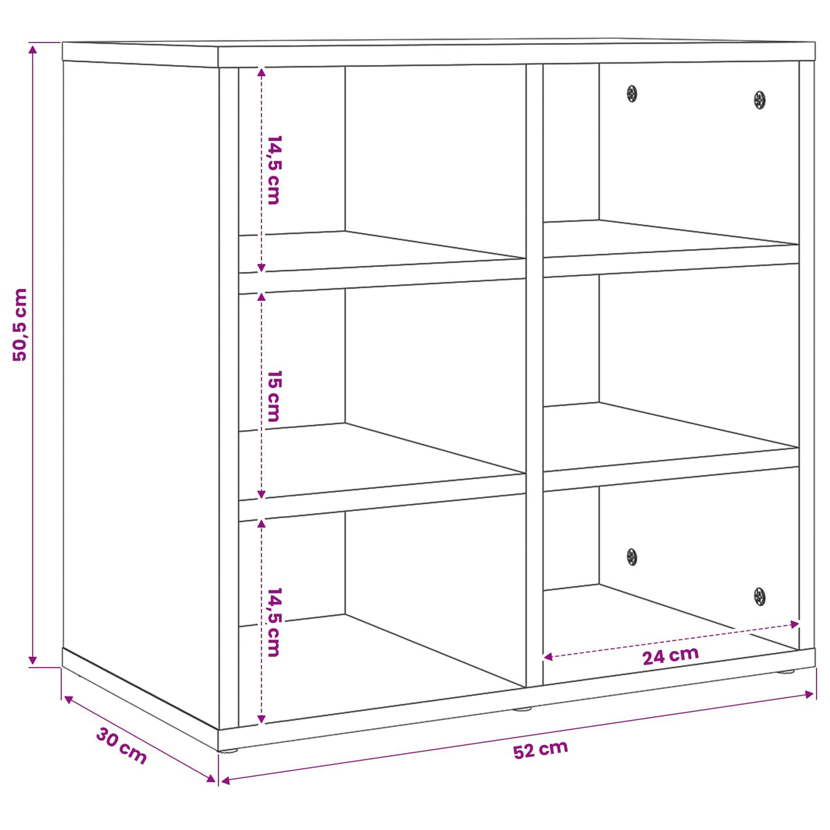 Shoe Cabinet Grey Sonoma 52.5x30x50 cm