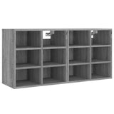 Shoe Cabinets 2 pcs Grey Sonoma 52.5x30x50 cm - Side View