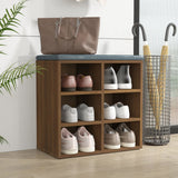 Shoe Cabinet Brown Oak 52.5x30x50 cm - Side View