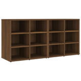 Shoe Cabinets 2 pcs Brown Oak 52.5x30x50 cm - Front View