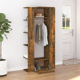 Hallway Cabinet Smoked Oak 97.5x37x99 cm Engineered Wood - Side View